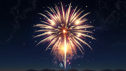 Beautiful fireworks in the night sky