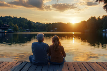 Grandparents and Their Granddaughter Embrace Nature and Water Fun
