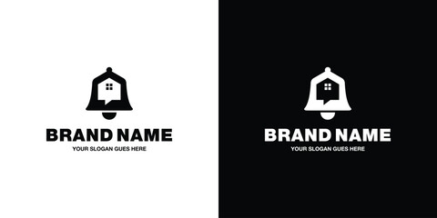 House and Bell Logo Design. House Bell Vector. © ngalong project