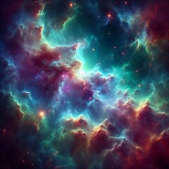 Fototapeta premium wallpapers featuring dense cosmic gas clouds within a colorful nebula