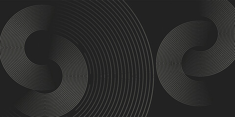 Abstract black and gold background with two circles. Suitable for banner, cover, poster, website, presentation, brochure, flyer, header