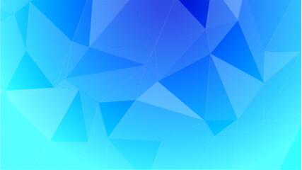 Geometric abstract blue background with triangle pattern, vector design, wallpaper, light effect, and polygon shape.