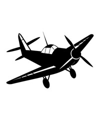 propeller plane silhouette vector illustration . © Al Bari