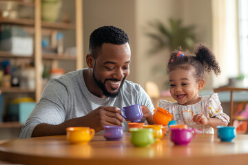 Sweet Moments, Father and Daughter Share a Fun Tea Party Experience