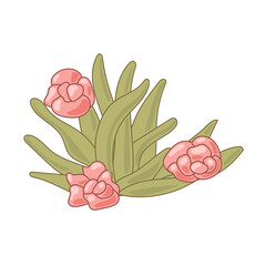 Doodle Flower cartoon Icon. Abstract Bright Domestic Floral Plant Decorative Element Symbol Silhouette. 