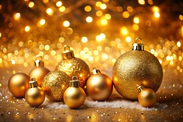 Golden christmas balls for christmas background