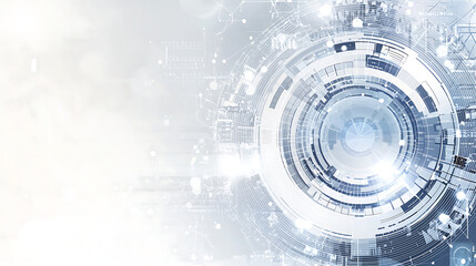 Obraz premium Minimalist Abstract Tech Design in Grey and White