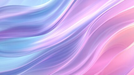Fototapeta premium A vibrant abstract design featuring wavy patterns in pastel hues of blue, purple, and pink, creating a flowing and soothing visual effect.