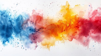 Obraz premium Bright watercolor splashes in playful colors, perfect for children's designs