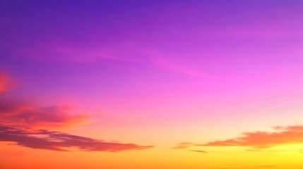 Obraz premium Vibrant Sunset Sky Wallpaper, Purple Golden Hues, Enchanting Design Backdrop, Copy Space for Text Images