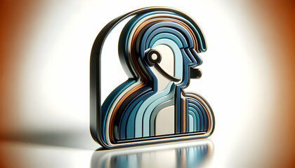 3D Border Frame with Gears and Upward Arrow - Growth Concept Design with Copy Space