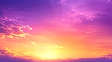 Vibrant Sunset Sky Wallpaper, Purple Golden Hues, Enchanting Design Backdrop, Copy Space for Text Images