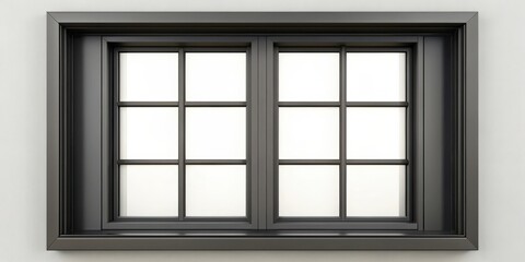 Closeup front view rendering of a black window, perfect for architectural or abstract design concepts