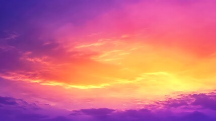 Fototapeta premium Vibrant Sunset Sky Wallpaper, Purple Golden Hues, Enchanting Design Backdrop, Copy Space for Text Images