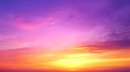 Obraz premium Vibrant Sunset Sky Wallpaper, Purple Golden Hues, Enchanting Design Backdrop, Copy Space for Text Images