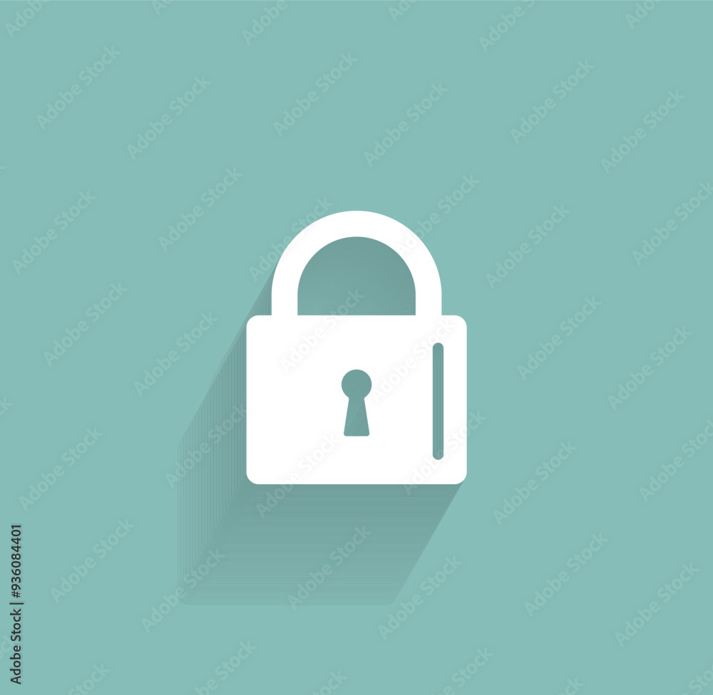Poster vector icon of white color with shadow on gray-green background