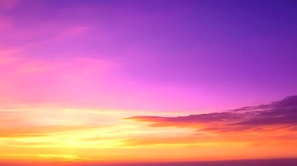 Obraz premium Vibrant Sunset Sky Wallpaper, Purple Golden Hues, Enchanting Design Backdrop, Copy Space for Text Images