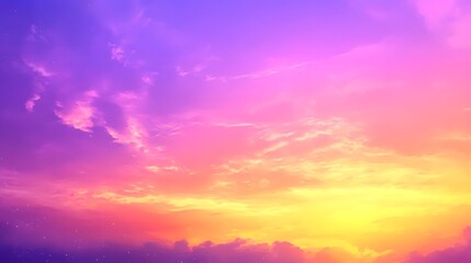 Fototapeta premium Vibrant Sunset Sky Wallpaper, Purple Golden Hues, Enchanting Design Backdrop, Copy Space for Text Images
