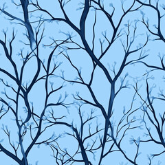Picture for tiles, fabric pattern, pattern work. seamless pattern with trees