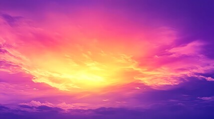 Obraz premium Vibrant Sunset Sky Wallpaper, Purple Golden Hues, Enchanting Design Backdrop, Copy Space for Text Images