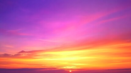 Fototapeta premium Vibrant Sunset Sky Wallpaper, Purple Golden Hues, Enchanting Design Backdrop, Copy Space for Text Images