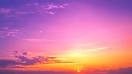 Fototapeta premium Vibrant Sunset Sky Wallpaper, Purple Golden Hues, Enchanting Design Backdrop, Copy Space for Text Images