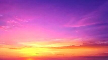 Obraz premium Vibrant Sunset Sky Wallpaper, Purple Golden Hues, Enchanting Design Backdrop, Copy Space for Text Images