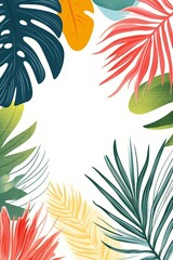 A Vibrant Tropical Leaf Frame for Decorative Purposes