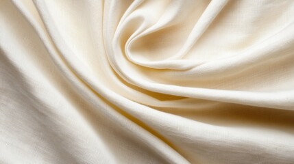 Fototapeta premium Elegant Fabric Texture Close-up with Soft Cream Beige Colors and Smooth Folds Captured in Detail