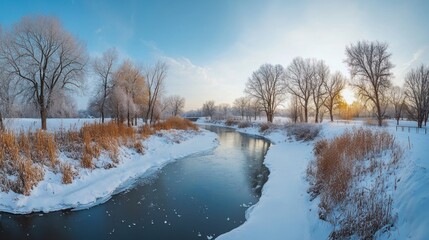 Frozen River Landscape