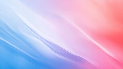 Abstract gradient waves blending blue, pink, and white. Calm and soothing atmosphere with a soft and fluid texture.