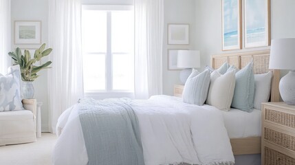 Fototapeta premium Serene Bedroom Interior Design
