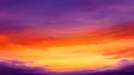 Obraz premium Vibrant Sunset Sky Wallpaper, Purple Golden Hues, Enchanting Design Backdrop, Copy Space for Text Images