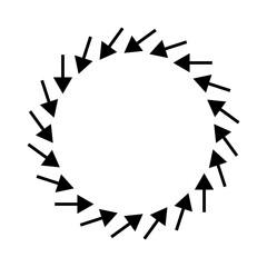 Graphic Arrow Icon. Arrow Symbol Frame Border Round Silhouette Shape Element Decoration. 