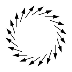 Graphic Arrow Icon. Arrow Symbol Frame Border Round Silhouette Shape Element Decoration. 