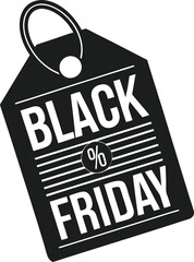 A Price Tag Silhouette Vector For Black Friday