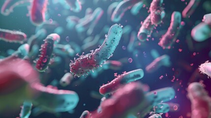 Naklejka premium Red sea anemone thrives in a vibrant coral reef, sharing underwater habitat with red sea urchins and other marine life