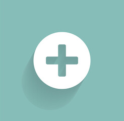 Obraz premium Vector icon of white color with shadow on gray-green background