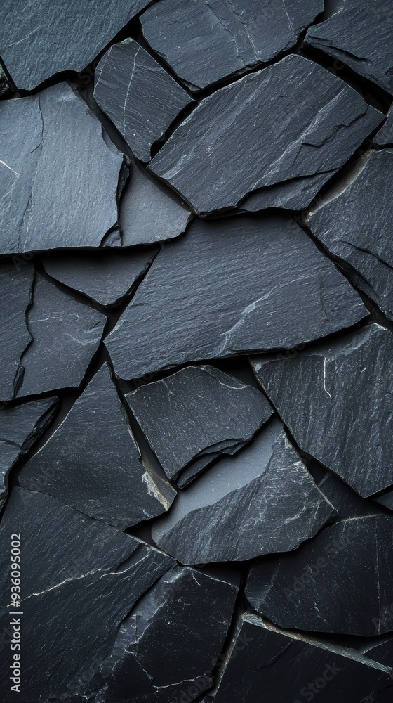 Poster close-up of slate rocks arrangement showing natural texture patterns and color