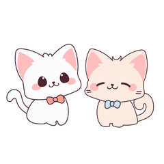 Doodle Kawaii Cute Cat Character Icon. Funny Lovely Adorable Kitty Pet Animal Symbol Decorative hand drawn Element. 