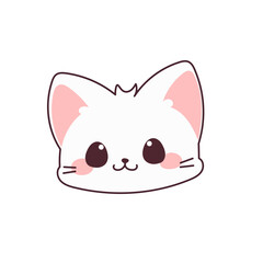 Doodle Kawaii Cute Cat Character Icon. Funny Lovely Adorable Kitty Pet Animal Symbol Decorative hand drawn Element. 