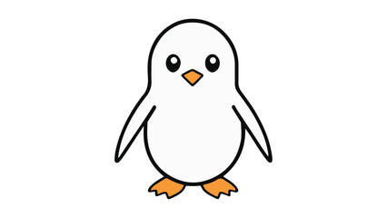 cartoon penguin outline illustration in vector