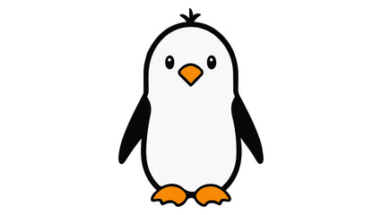 cute penguin cartoon simple illustration vector