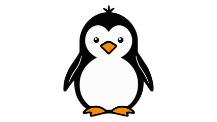 cute little penguin cartoon simple illustration vector