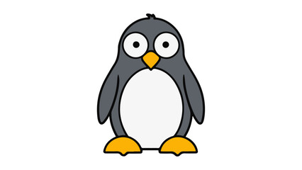 Fototapeta premium cute penguin simple illustration with big eyes