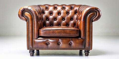 Fototapeta premium Classic leather armchair with elegant design and comfortable seating