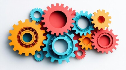 Business innovation concept illustrated in illustration in Paper cut art