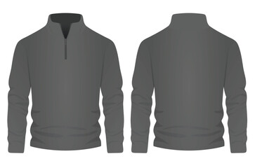 Grey  fleece long sleeve. vector