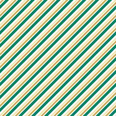 Obraz premium Green and gold diagonal striped Christmas seamless pattern