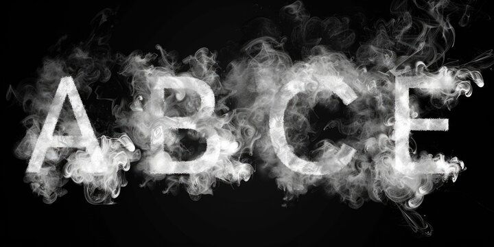 Smoke surrounds the word abcc